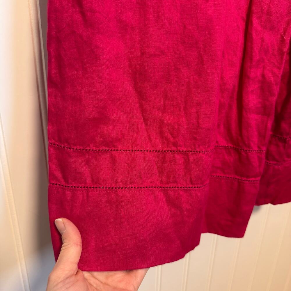 Magaschoni 100% Linen Hot Pink Jumpsuit Women’s Size Medium - Picture 4 of 10